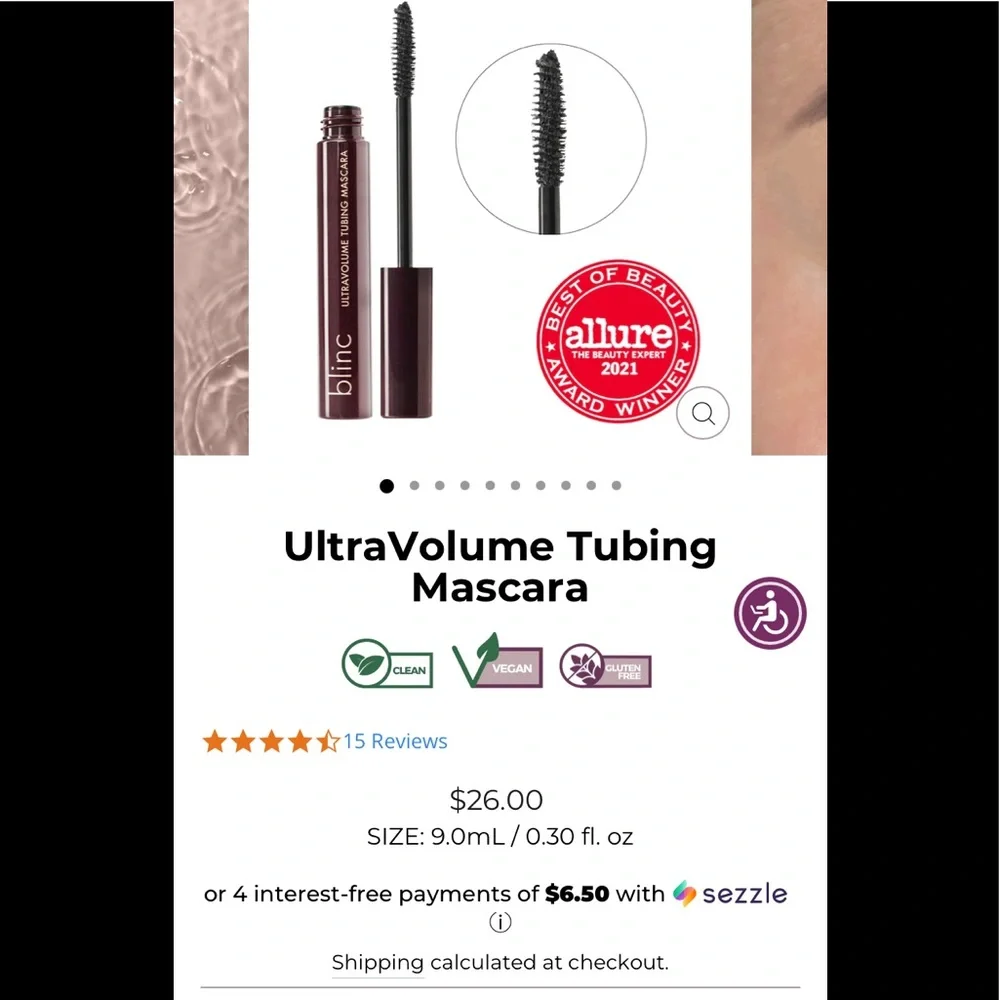 Blind ultra volume tubing mascara in black .‎ NWT
